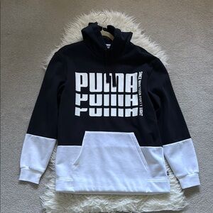 NWOT Puma Men’s Black and White Since 1948 Graphic Pullover Hoodie RN#62200